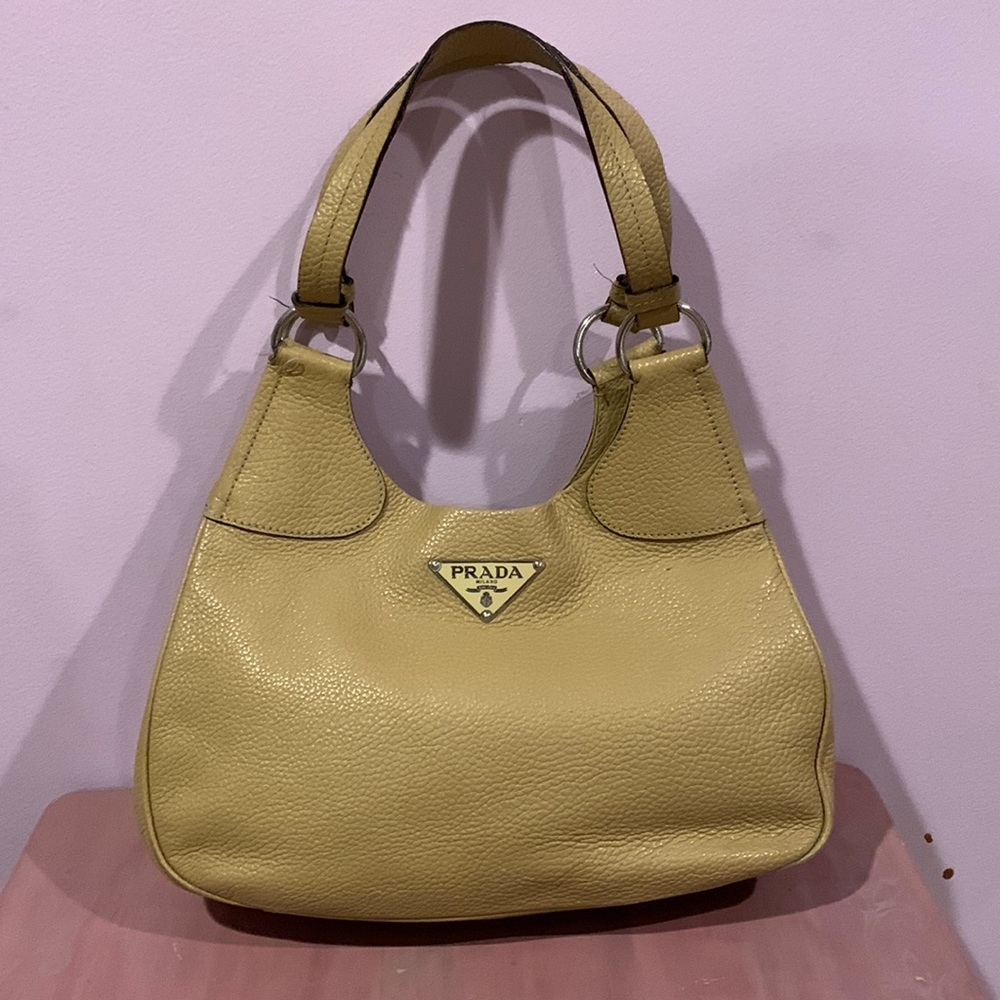 Prada shoulder bag. Tan color.